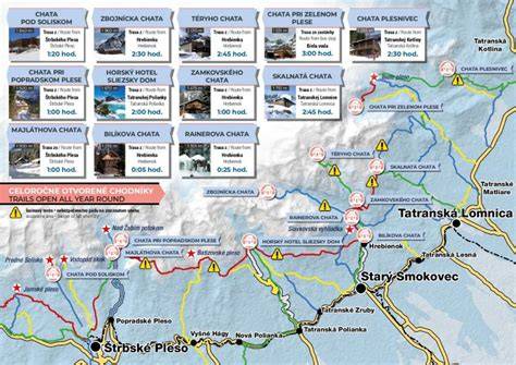Mapa okolia Zochovej chaty a Modry s trasami turistických chodníkov