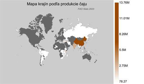 Mapa plantáží cejlónskeho čierneho čaju