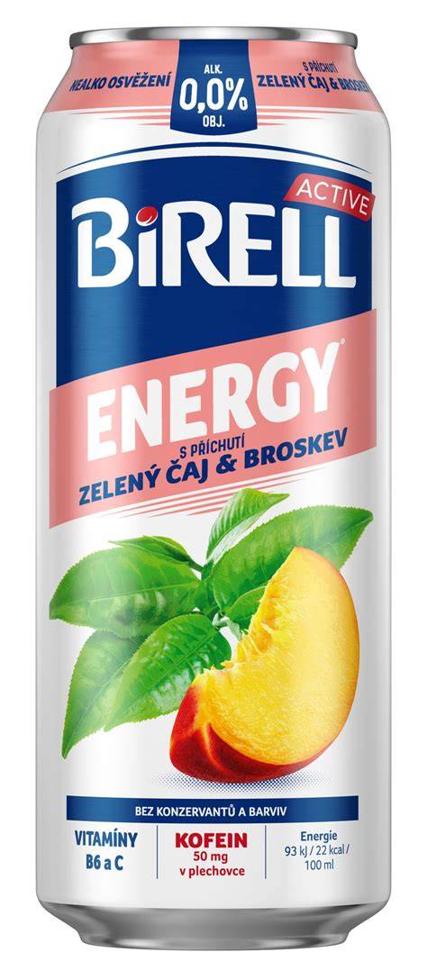Infografika: Nutričné hodnoty Birell Zelený Čaj & Broskyňa