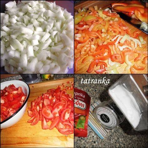 Lečo ingrediencie: paprika, paradajky, cibuľa a koreniny