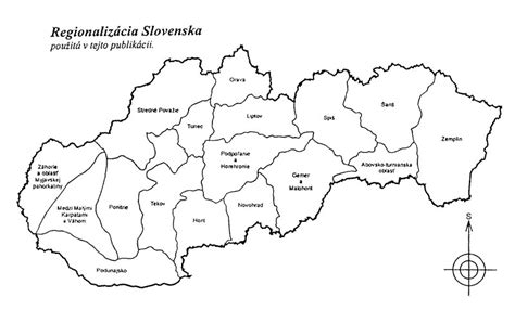 Mapa regiónov Slovenska s typickými variáciami bravčového mäsa