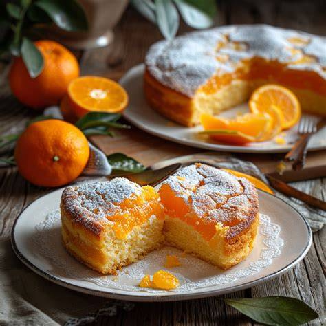 Illustrative layout: three-layer orange cake with grated top