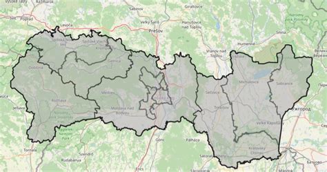 Mapa cykloturistických odpočívadiel Košického kraja