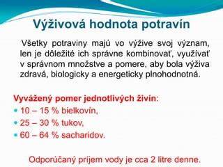 Výživová hustota potravín podľa obsahu vody