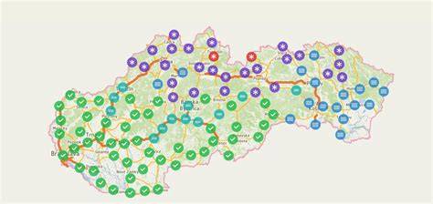 Mapa destinácií cukrárskych prevádzok na východe a juhovýchodnom Slovensku