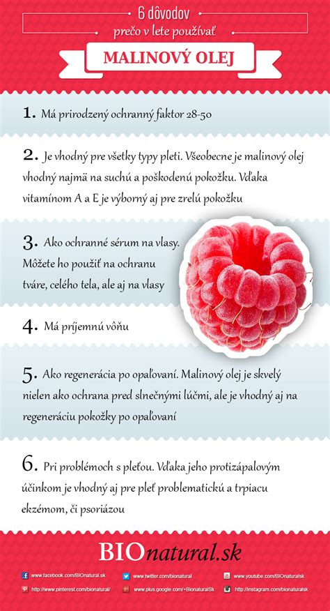 Infografika: Ako malinový olej pôsobí na pokožku a vlasy