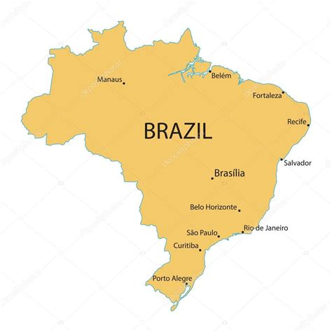 Mapa Brazílie s vyznačenými regiónmi