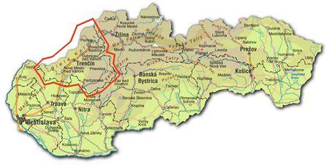 Obrázok: mapa regiónu Trenčiansky kraj a Zlatovce