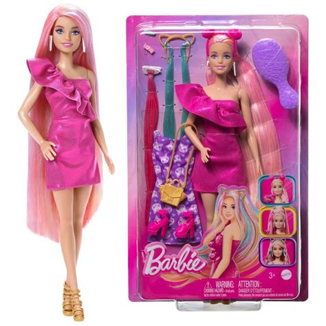 Barbie Totally Hair s černými vlasy a barevnými pramínky