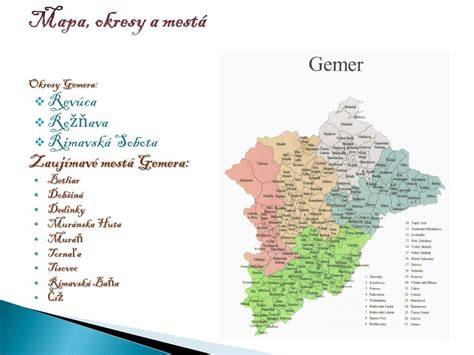 Obrázok: ilustratívna mapa Gemera a jeho špecialít