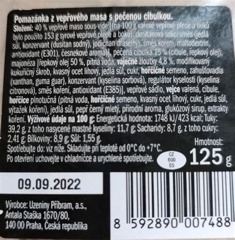 Infografika zobrazujúca nutričné hodnoty cesnakovo-syrovej nátierky