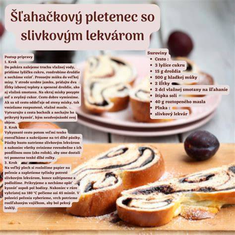 Infografika: Proces prípravy tvarohových muffin so slivkovým lekvárom