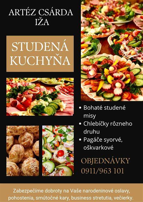 Infografika: Základné zložky studených predjedál (údené výrobky, mäkké syry, orechy, čerstvé ovocie, studené omáčky)