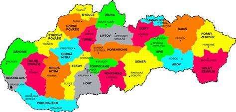 Mapa regiónov - tradičné využitie jačmenných krúpov na Slovensku