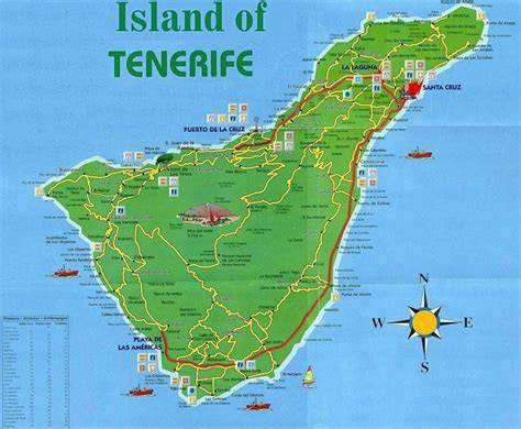 Mapa Tenerife: sever vs juh a hlavné mestá