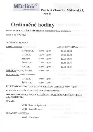Detail rekvizity z Hornej Dolnej - ordinačné hodiny
