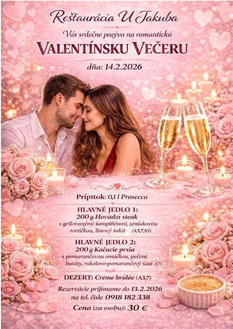 Valentínske menu a špeciálne ponuky
