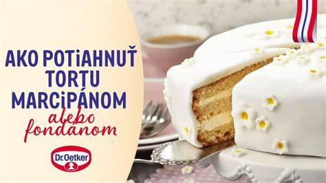 Príklad zdobenia torty marcipánom a fondánom