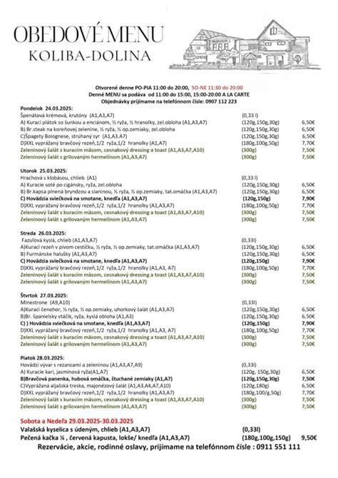 Infografika: Denné menu Grand reštaurácie - cena a obsah