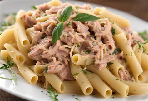 Infografika s ingredienciami na penne s tuniakom