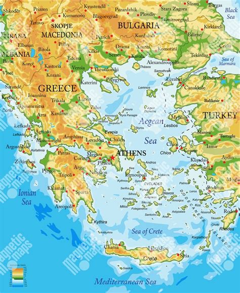 Mapa gréckych ostrovov so zvýraznenou Salamínou