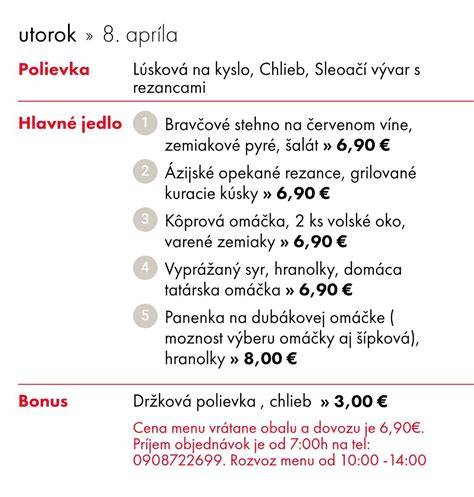 Obrázok: Grafika s týždenným menu a časovým rámcom objednávok