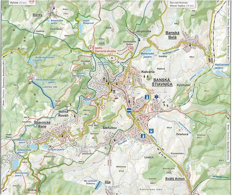 Mapa okolia s vyznačenou pizzeriou a prístupovými trasami