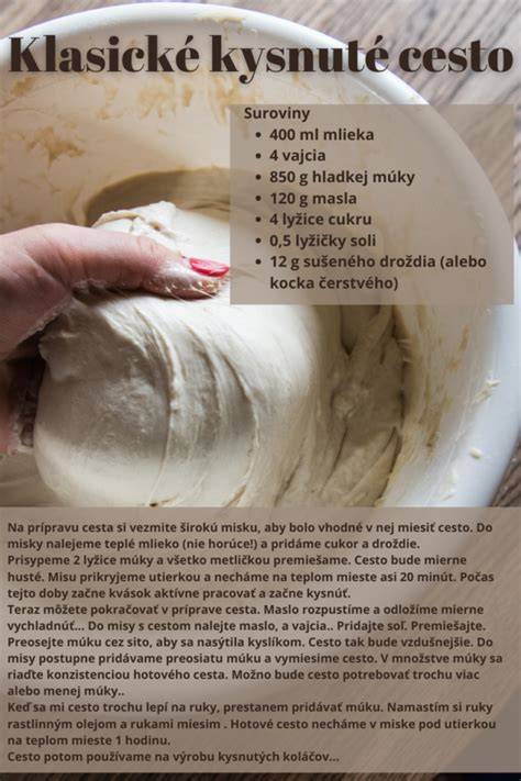 Infografika: Rozbor receptu na kysnuté cesto a kroky prípravy