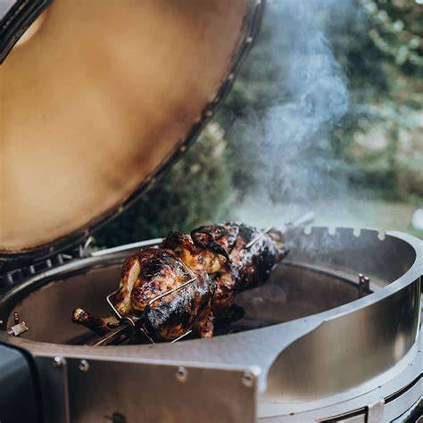 Infografika: Schéma zapojenia rotisserie ku keramickému grilu Monolith Classic