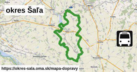 Mapa okresu Šaľa a lokalizácia firiem predávajúcich mäso