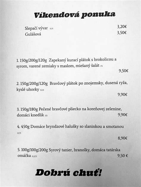 Infografika nášho jedálneho lístka a ponúk