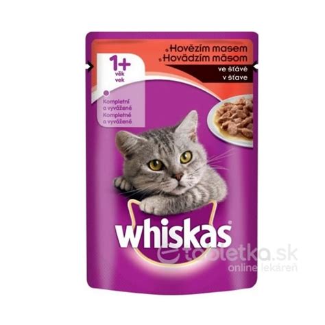 Schéma nutričného zloženia granúl Whiskas Hovädzie