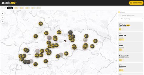 Mapa bezlepkových reštaurácií a ponúk v regióne
