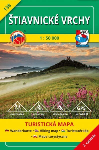 Mapa Štiavnických vrchov a hlavné atrakcie