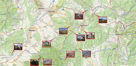 Mapa Handlovej ukazujúca obľúbené destinácie donášky a rozloženie reštaurácií