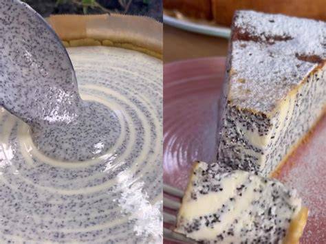 Cheesecake s makom a malinovou volutou - medzi vrstvami a dekoráciou