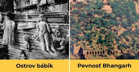 Obrázok znázorňujúci ostrov bábik s visiacimi figúrkami