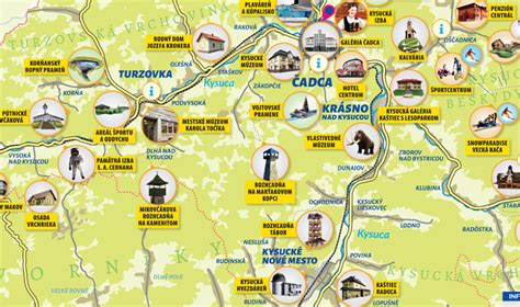 Infografika mapy regiónu Sobrance a Trebišov s vyznačenými inštitúciami