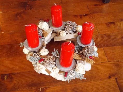 Drevený adventný veniec - inšpirácia
