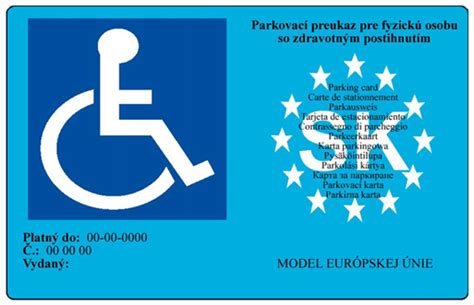 Ilustrácia parkovacieho preukazu pre osoby so zdravotným postihnutím