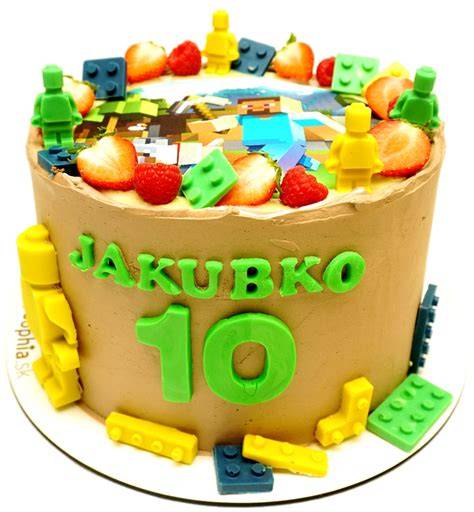 LEGO narodeninová torta s priehradkou a sviečkami