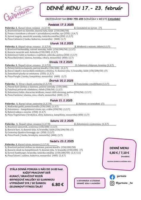 Degusta Humenné - denné menu a polievky infografika
