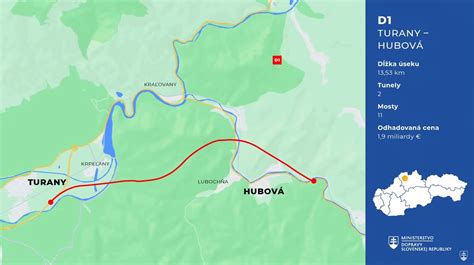 Vizualizácia úseku D1 Turany - Hubová a tunely Korbeĺka a Havran