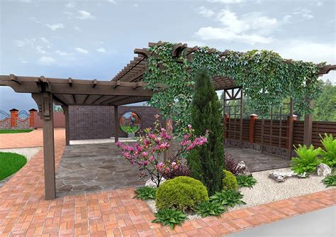 pergola s popínavými rastlinami a nová knižnica popínavých drevín