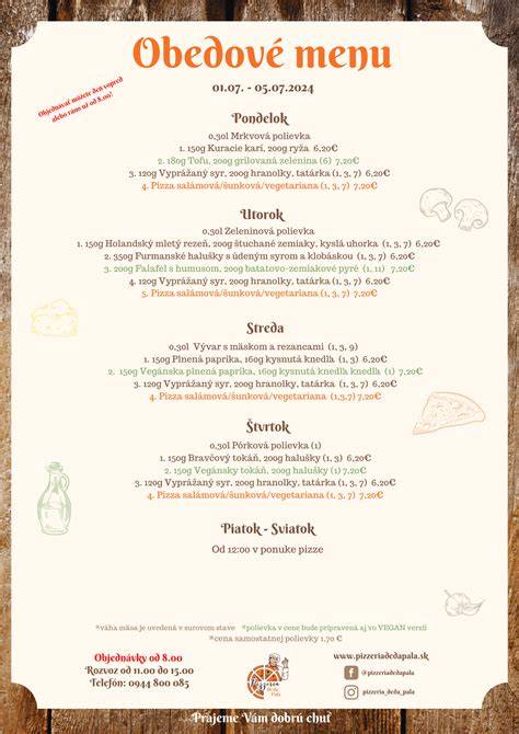 Obedové menu - utorok