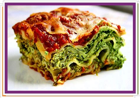 Špenátové lasagne pripravené na servírovanie