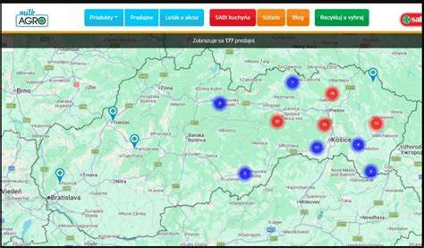 Mapa partnerov a predajní v jednotlivých regiónoch