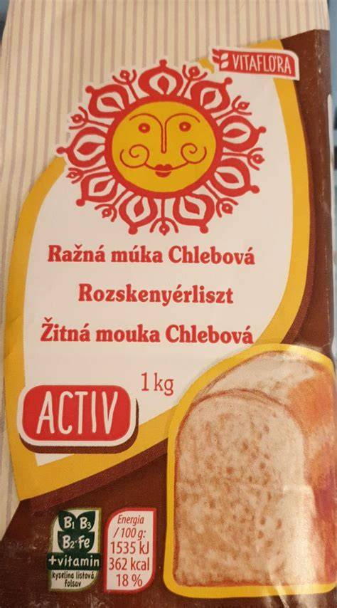 Ražná múka, čučoriedky a jogurt - ilustratívna schéma zloženia