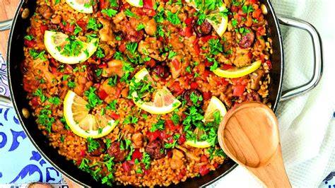 Infografika: Paella - hlavné zložky a postup varenia