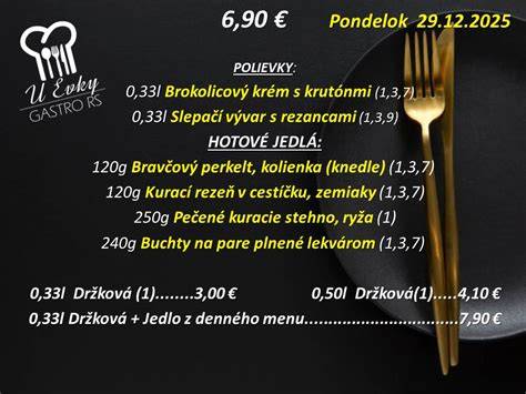 Obrázok s ukážkou denného menu na pondelok a detaily výberu jedál